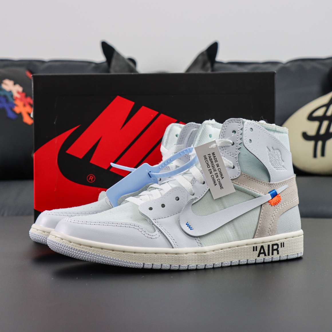 Off-White × Air Jordan 1 Retro High Euro Reps