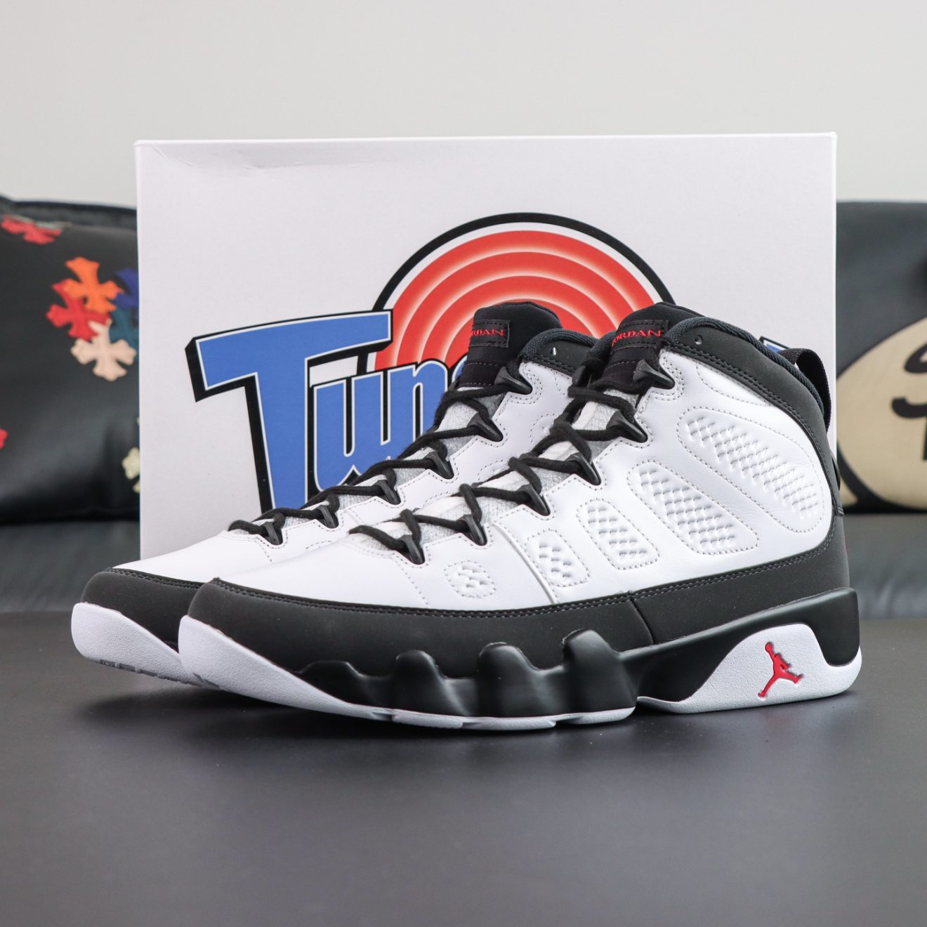Jordan 9 Space Jam 2026 Reps with box