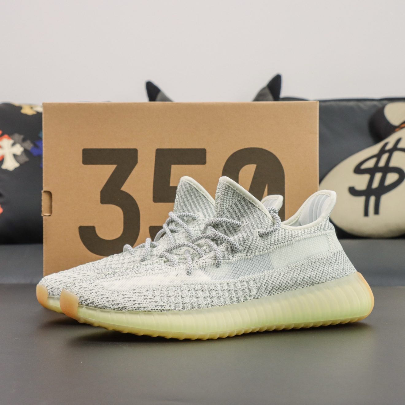 Yeezy 350 Yeshaya reps with reflective accents and original box