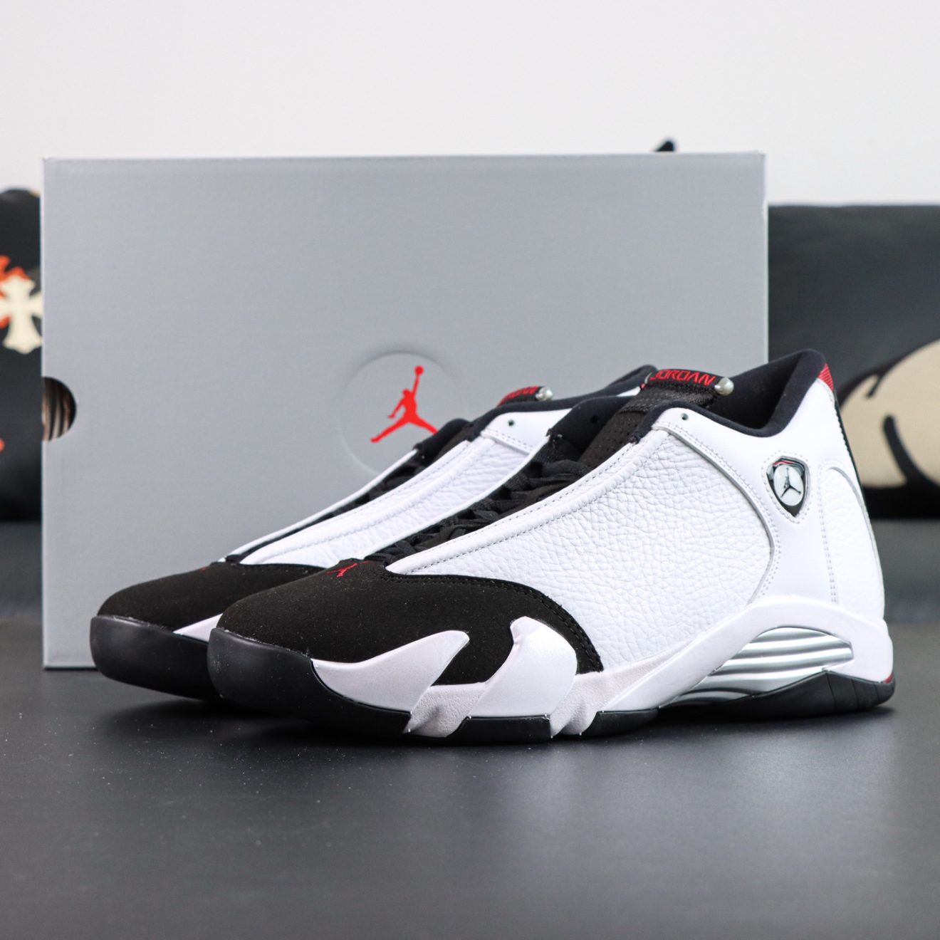 Jordan 14 Black Toe Reps with box and accessories
