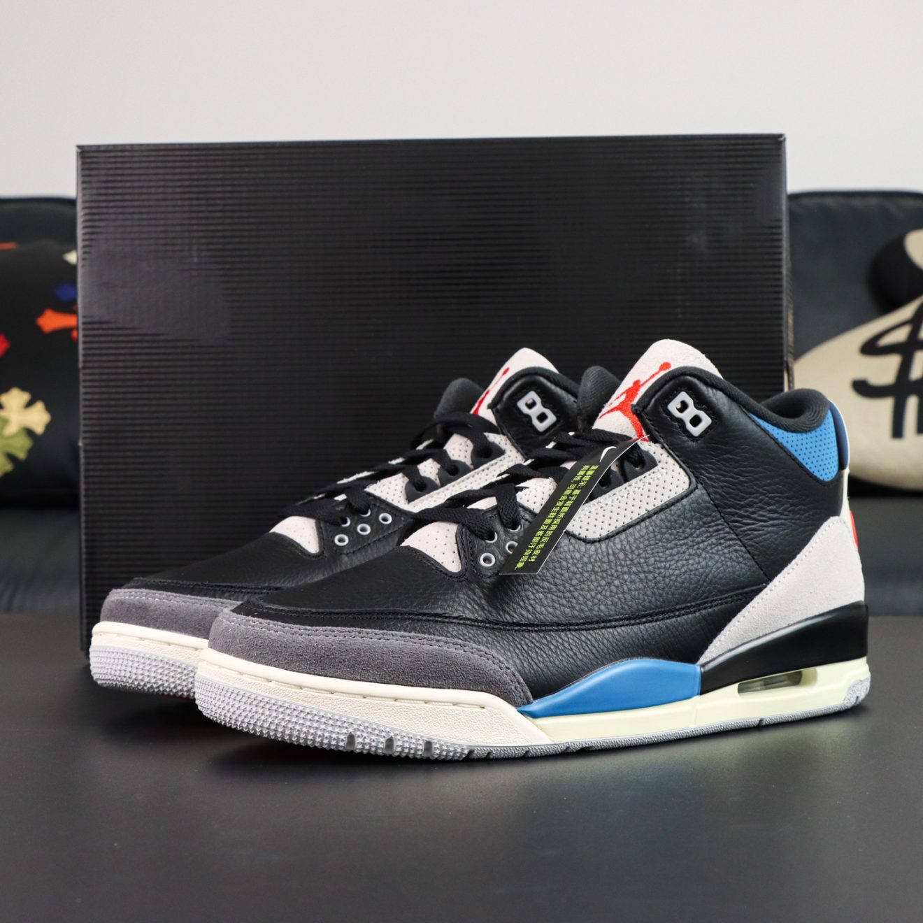 Jordan 3 Rare Air Reps with box and elephant print overlays