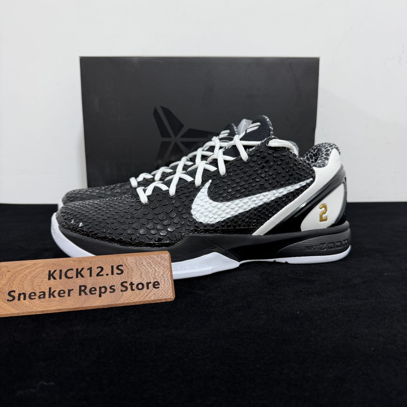 Kobe 6 Mambacita Reps with box displayed on table