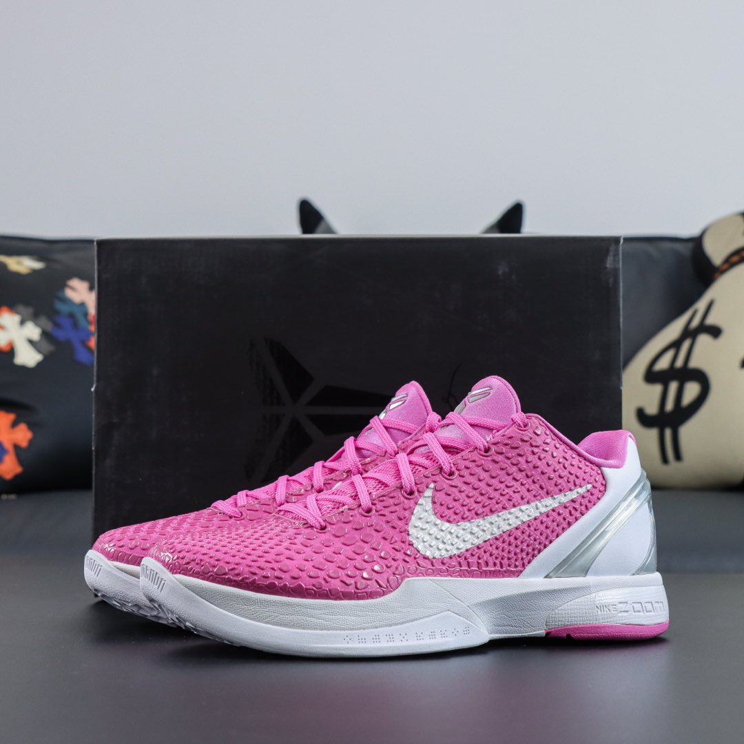 Kobe 6 Think Pink reps with Pinkfire upper and Kay Yow shoebox