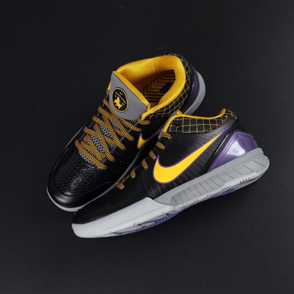 Top view of Kobe 4 Carpe Diem reps showing purple lace accents