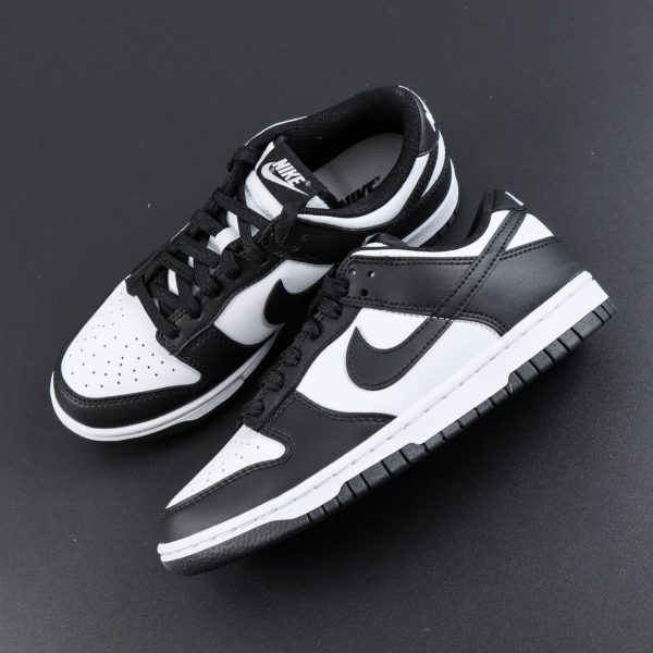 Top view showing tongue and laces on Panda Dunk reps