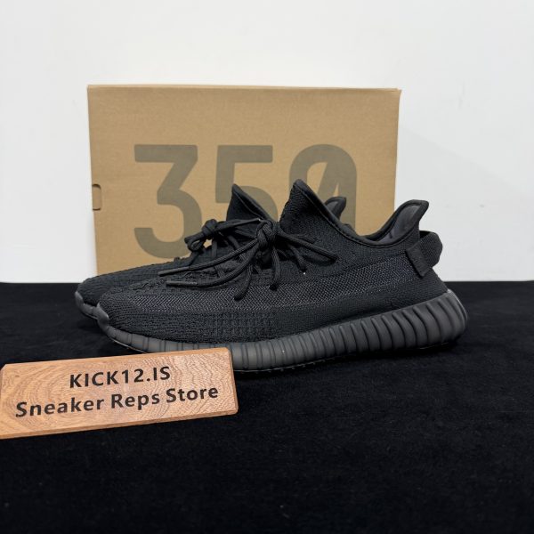 Yeezy 350 Onyx Reps with box displayed on table