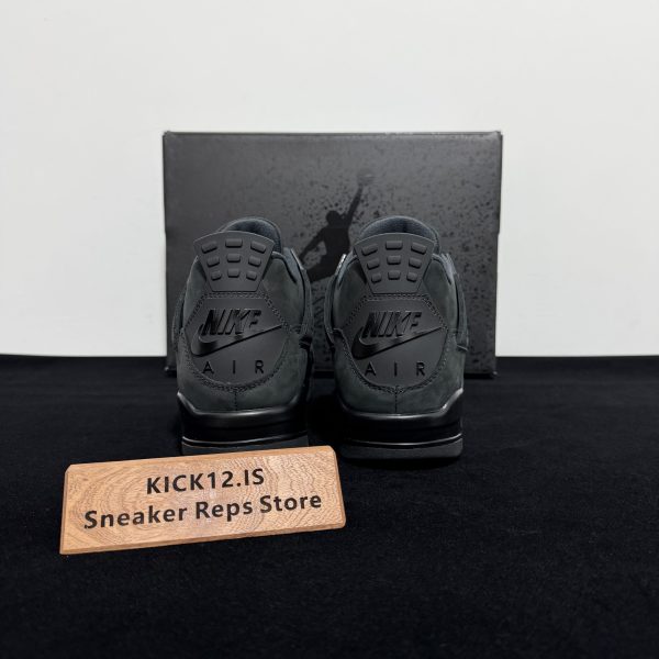 Back heel view of Air Jordan 4 Black Cat Reps 2025
