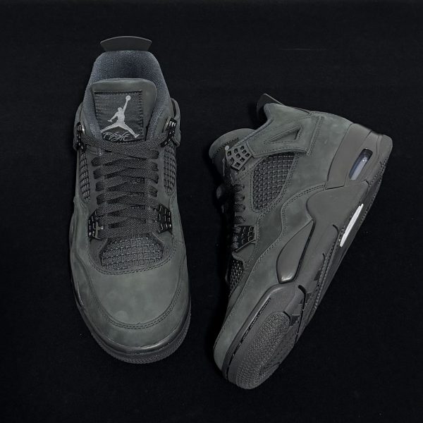 Top-down view of Air Jordan 4 Black Cat Reps 2025